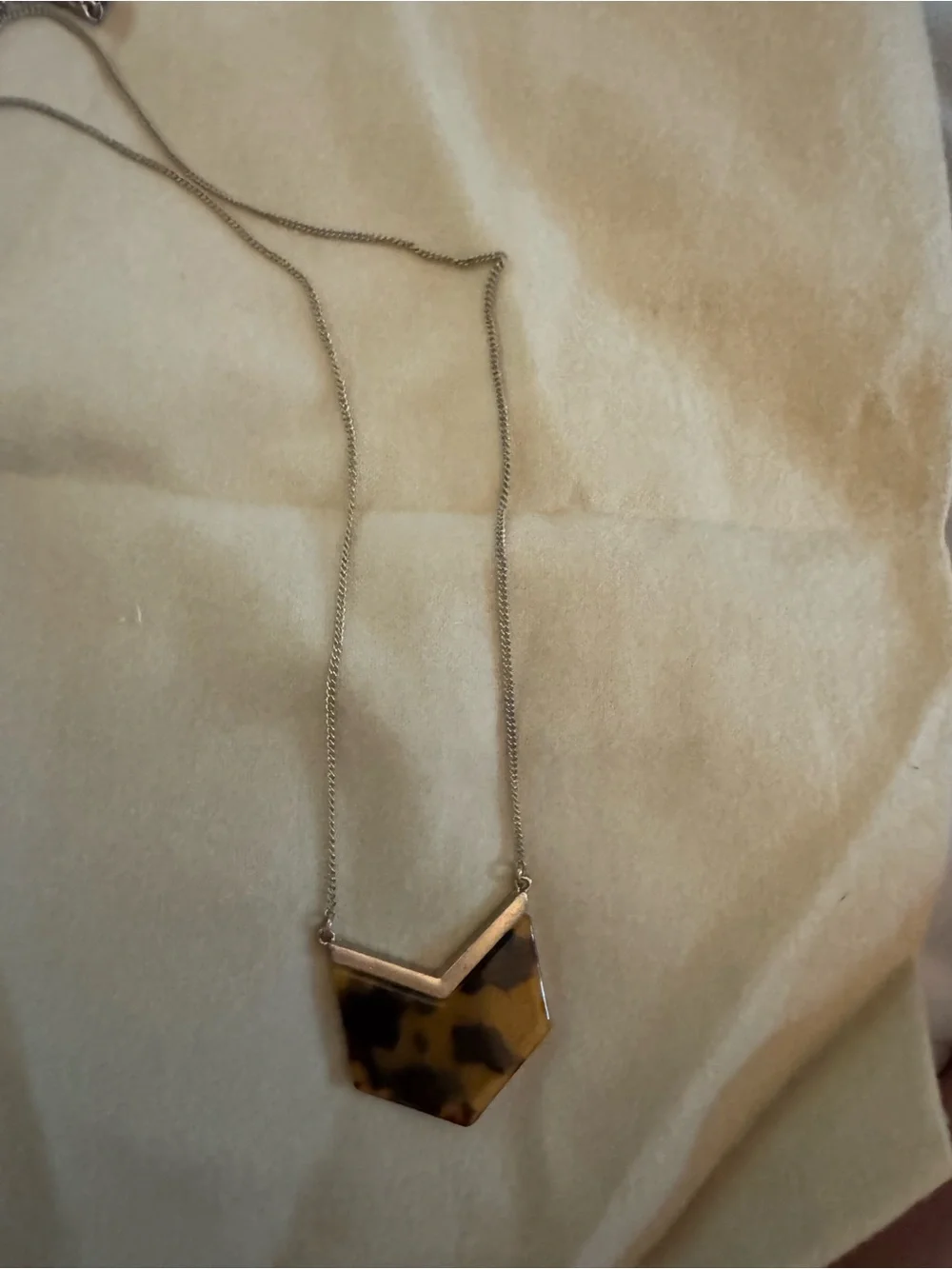 J. Crew Tortoise arrow pendant necklace